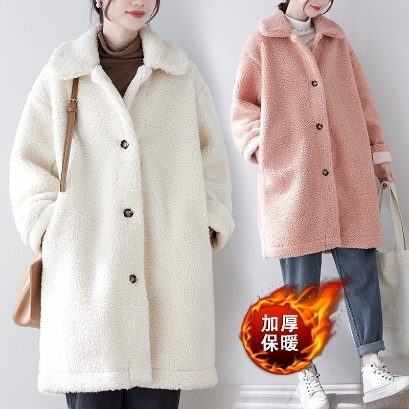 秋冬新型防保温単列ボタンロングコート