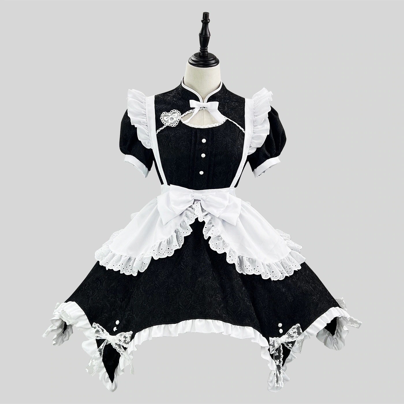 【2025新作】正規品白黒ジャカード韓国娘cosメイドlolitaメイド服大きいサイズcosメイド服中国チャイナドレス 4,925円