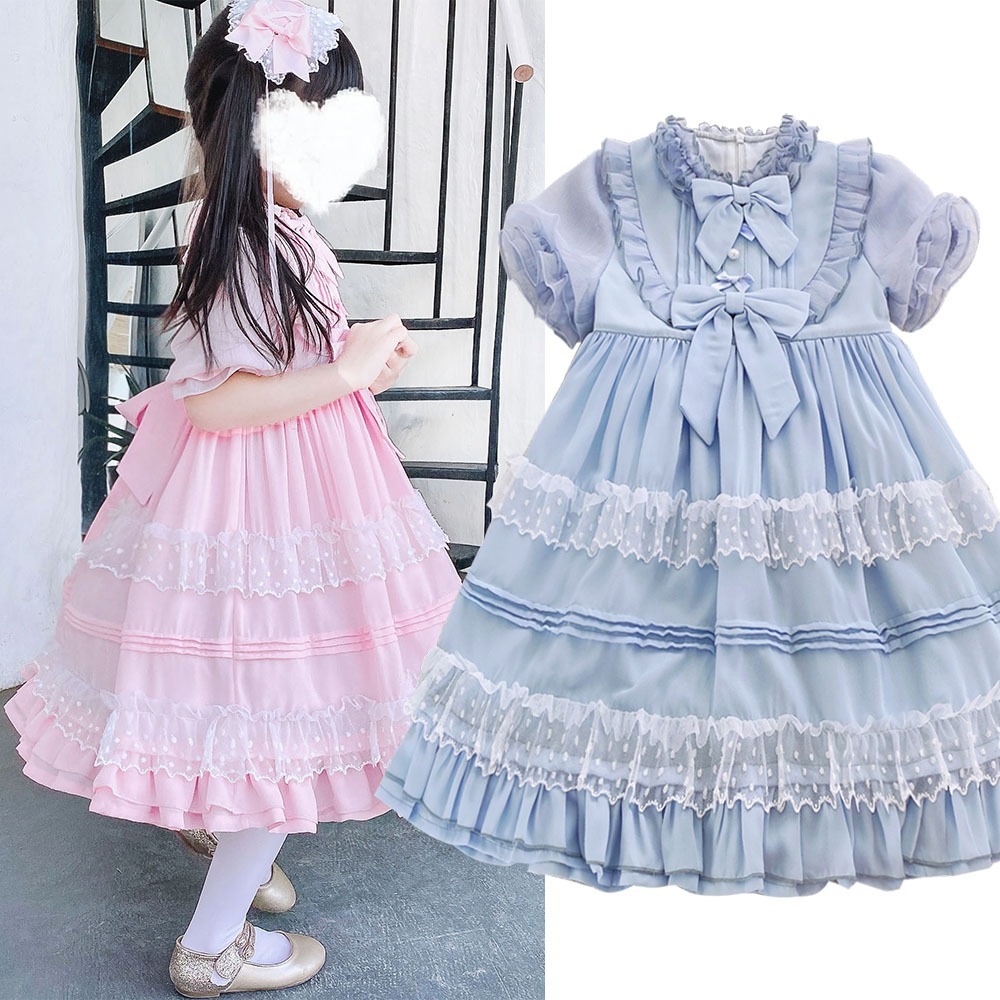 夏の子供服 ローズラブ OP ライトロリータ デイリーロリータ レトロドレス ソフトガールドレス