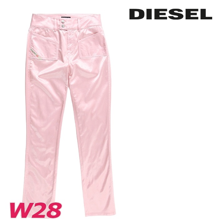 スリムフィットパンツ レディース P-EDER ダブルボタンウエスト 光沢サテン die-l-p-f4-622 5,442円