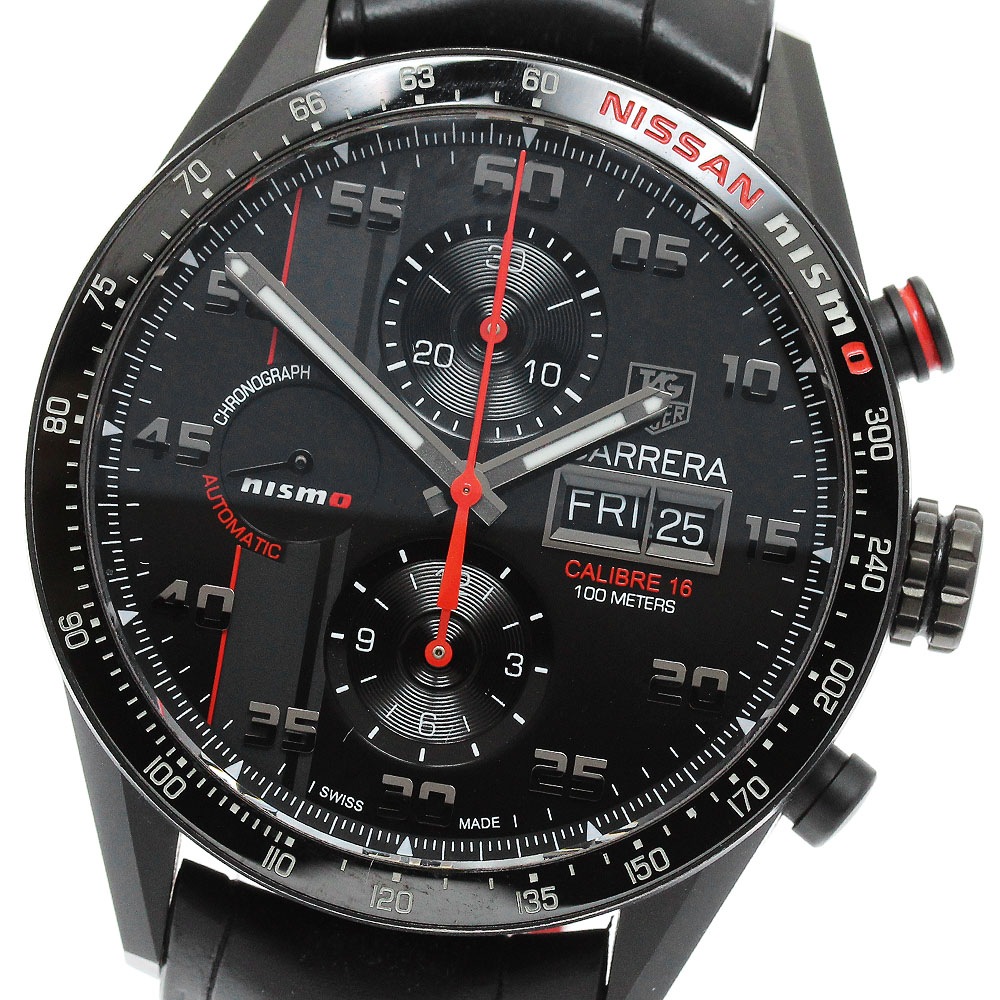 タグホイヤー TAG HEUER CV2A82 カレラ 日産ニスモ限定モデル デイデイト クロノグラフ 自動巻き メンズ 美品 _875916【中古】
