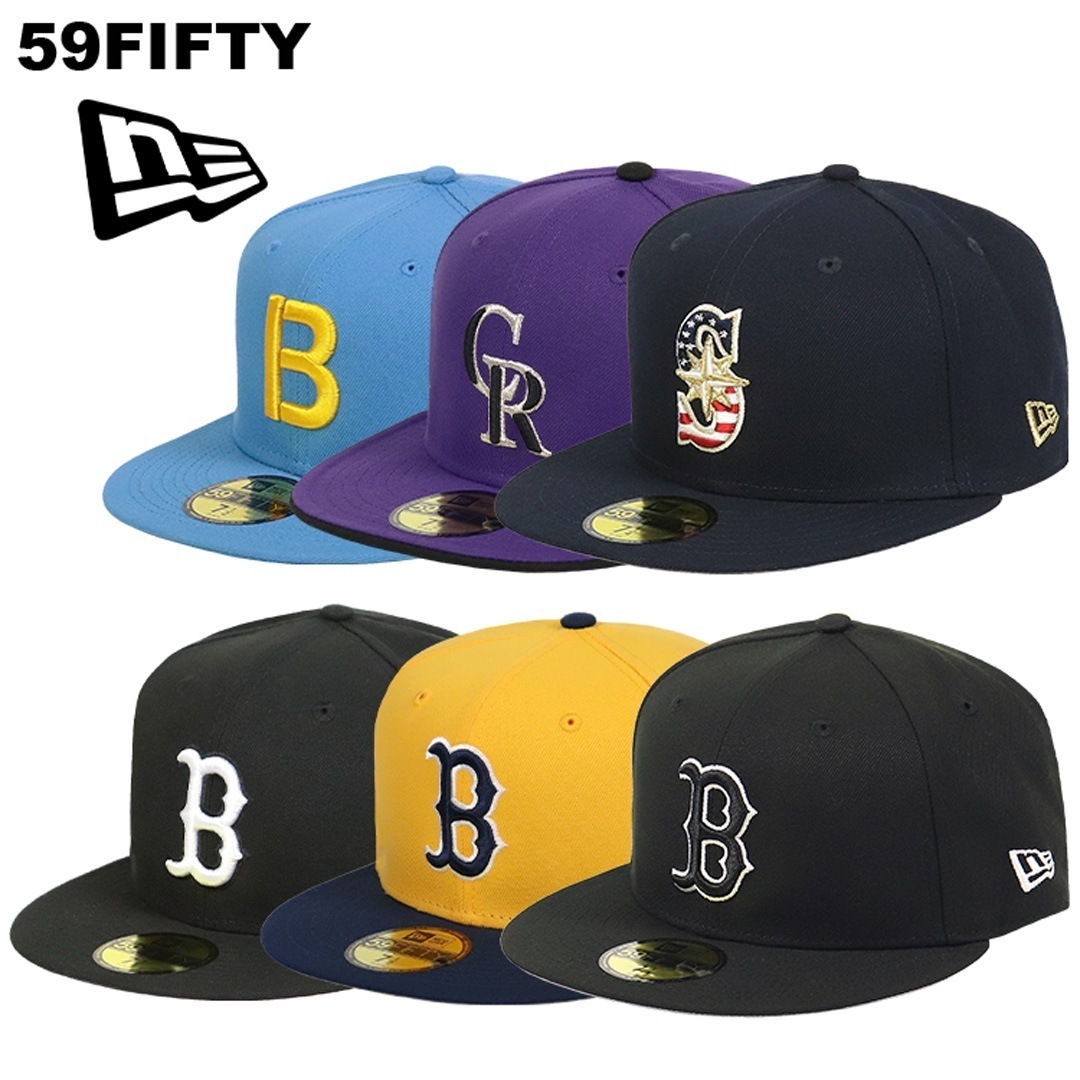 キャップ 59FIFTY MLB レッドソックス ロッキーズ マリナーズ メンズ ベースボールキャップ 帽子 ブランド ロゴ 野球帽 ストリート メジャーリーグ