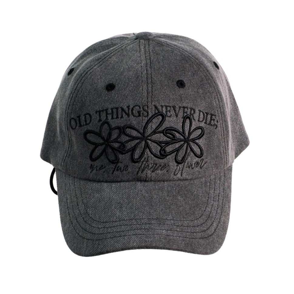 【正規品】 Triple Flower Knot Cap_Charcoal フラワー刺繍 伝統結び目 コットンボールキャップ 野球帽 男女兼用 「韓国伝統工芸」