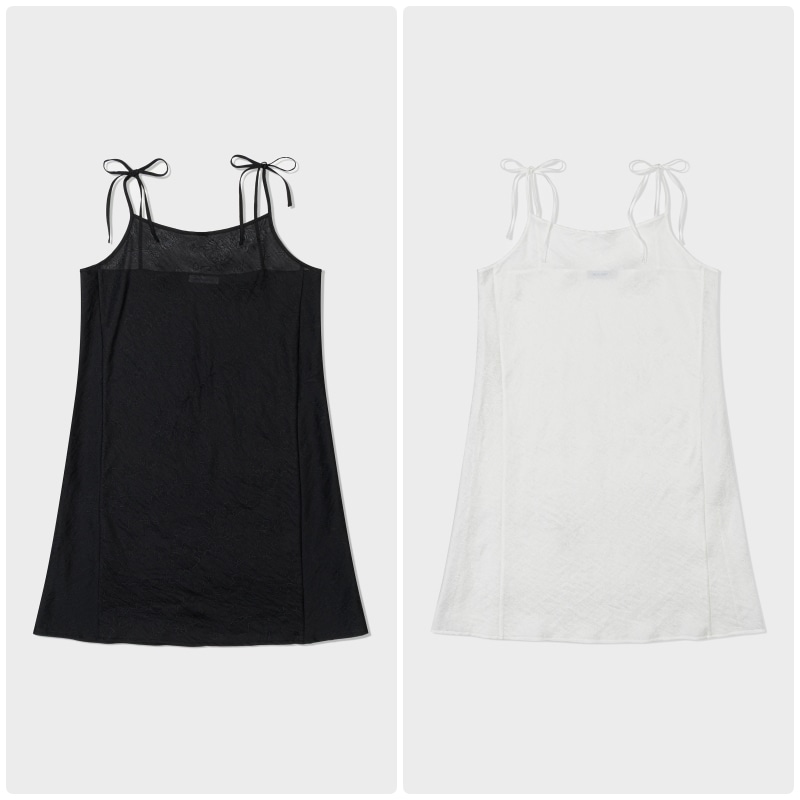 【LOW CLASSIC】 SILKY FLORAL LAYERED DRESS : 2COLORS