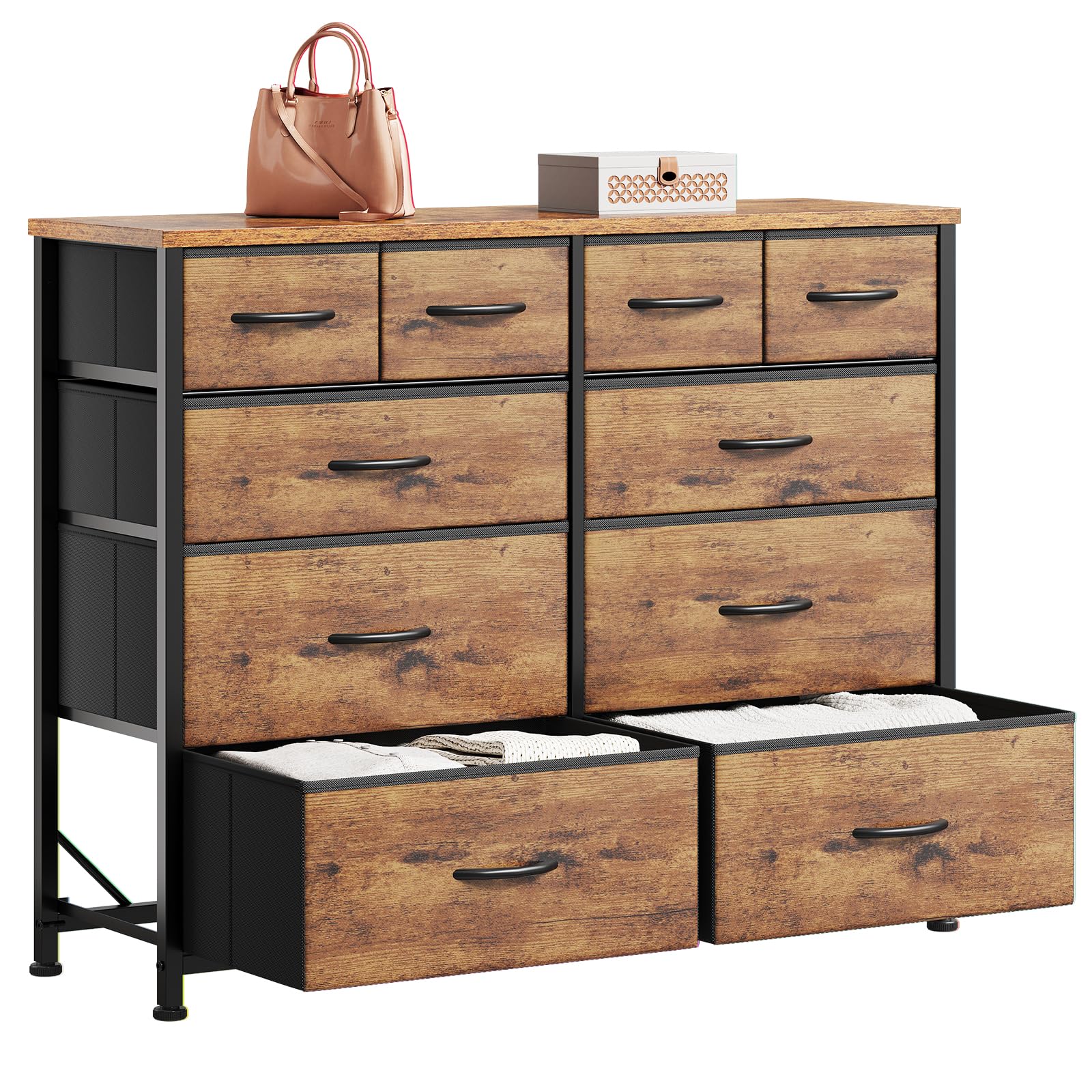 YeTom チェスト タンス 収納 洋服タンス 箪笥 服 収納 衣装ケース たんす 大容量 100*29.8*80.5cm 収納チェスト 4段 衣類収納 引き出し付き おしゃれ 収納ケース 4段10杯