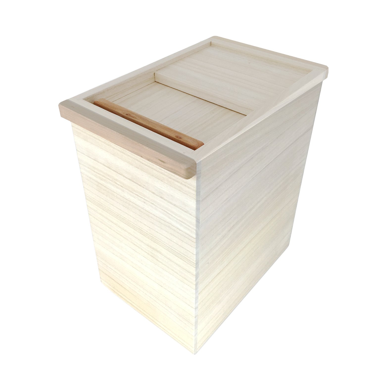 ウメザワ 国産 無漂白 桐の米びつ スライド式 10kg 641083