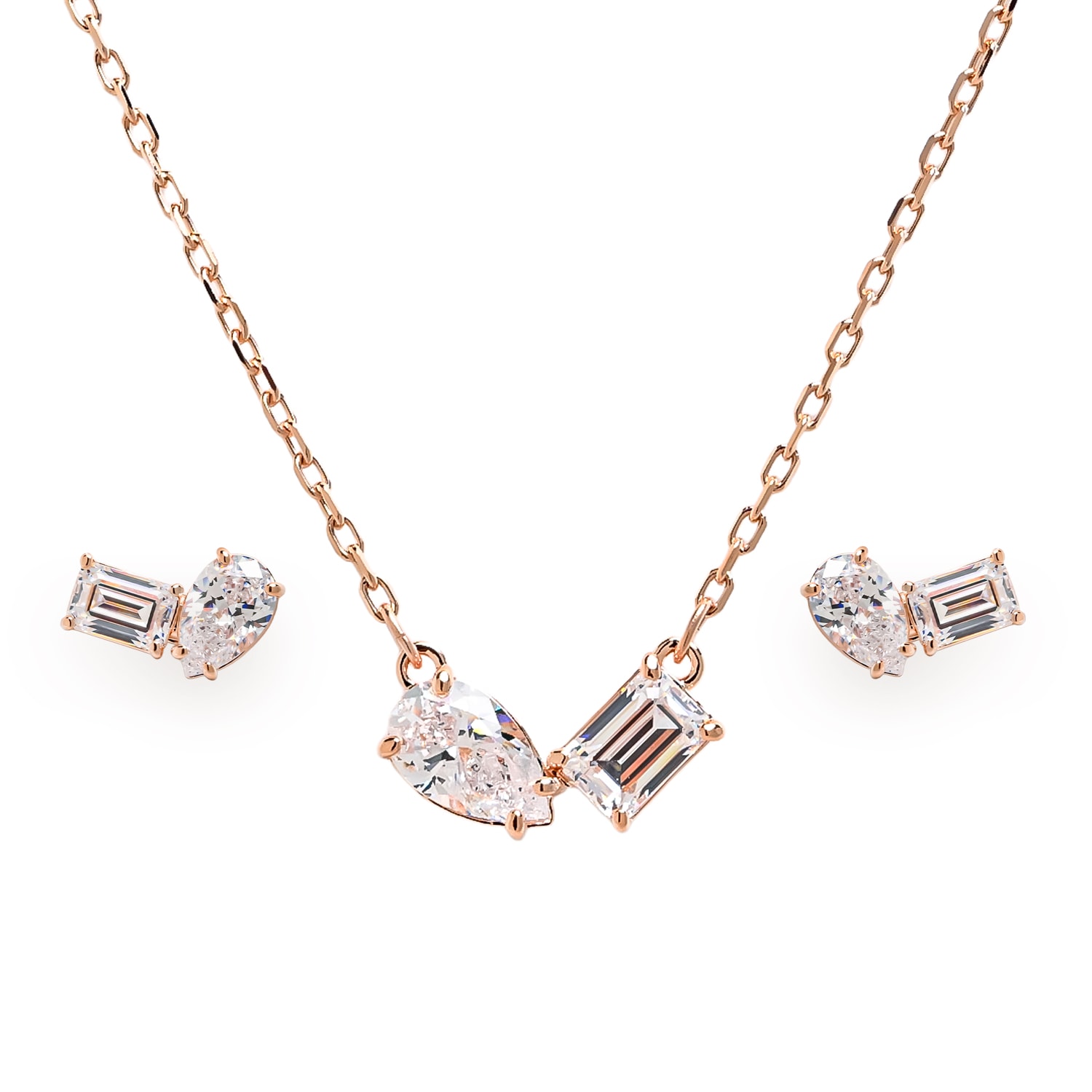 ネックレス ピアス セット クリア ローズゴールド 5734246 ジュエリー