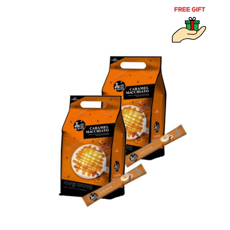 【カフェモリ】キャラメルマキアート コーヒーミックス 60本×2箱／便利なスティックタイプ