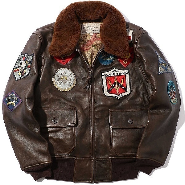 G-1 TOP GUN LEATHER JACKET BROWN 6181013 ブルゾン ミリタリー