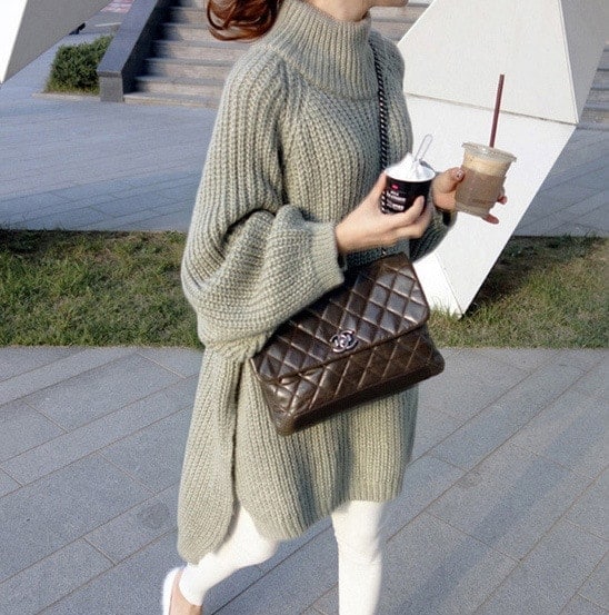 セーター トップス ニット レディース ニットトップス スピーカースリーブ 春秋 可愛い ニットセーター 厚手 ハイネック 長袖 無地