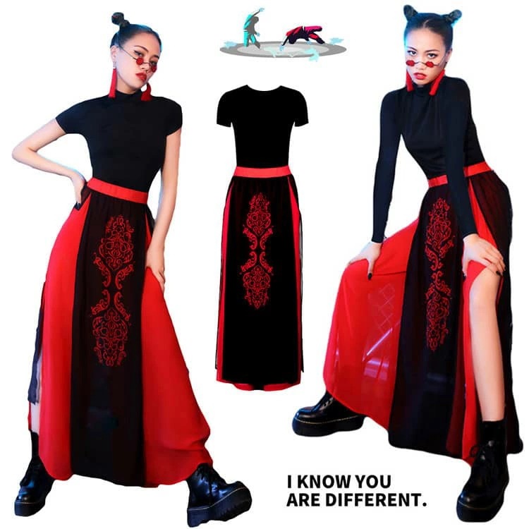 【即納】リオストア ジャズダンス ダンス衣装 レディース ヒップホップ 夜店 DS演出服 民族風 ジャズダンス衣装 レディース 中国風 原宿系 レディース kpop アイドル ダンスウェア セクシー 7,264円