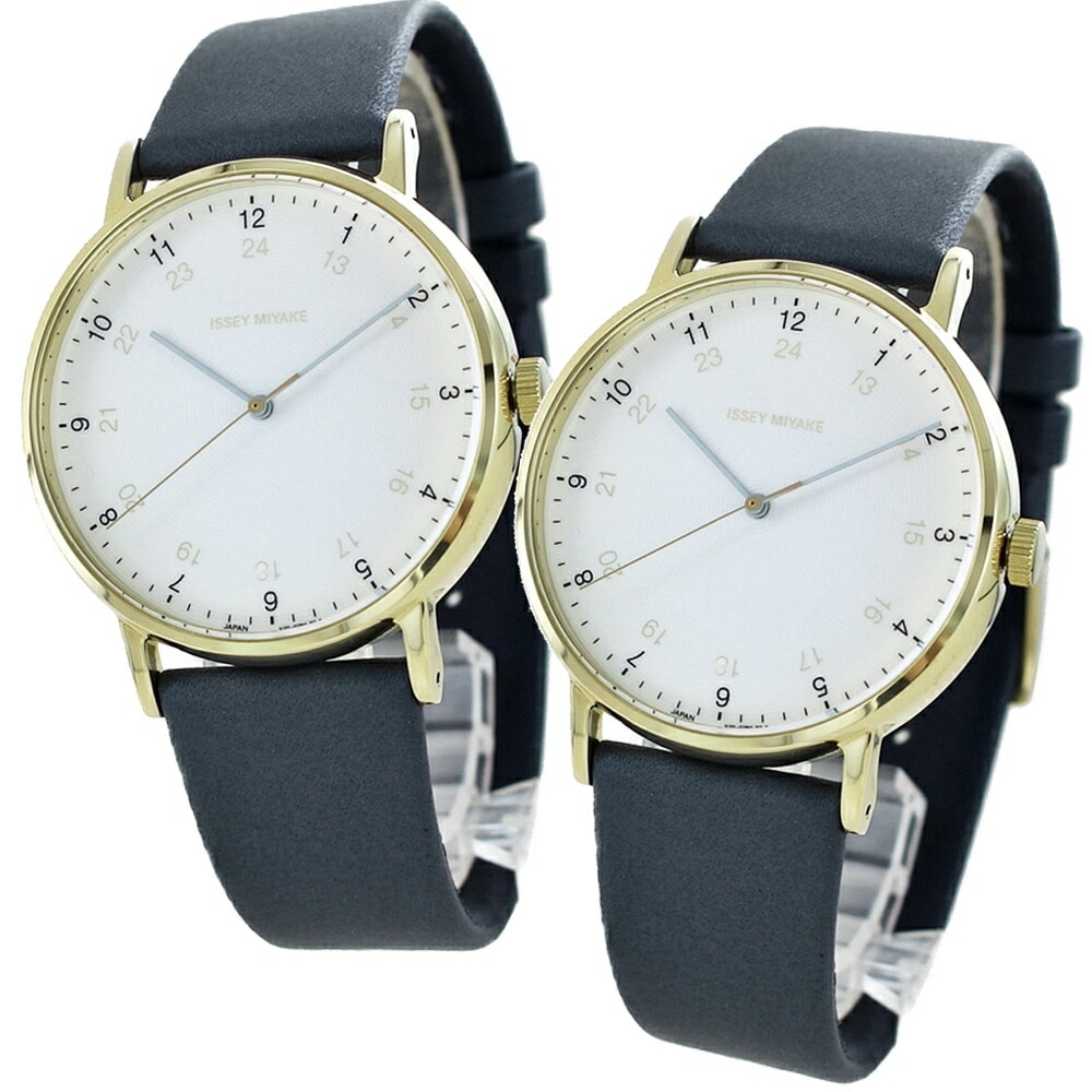イッセイミヤケ ペアウォッチ おしゃれ 大人 お揃い ペア 腕時計 手表 革ベルト ブルーグレー ペアギフト 結婚祝い ブランド 夫婦 カップル 両親 プレゼント 結婚記念日 妻 夫 母 父 敬老の日