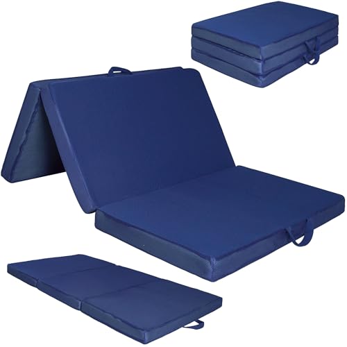 色：ネイビー サイズ：セミダブル マットレス セミダブル 三つ折り 折り畳み 極厚10cm 高反発 10,517円