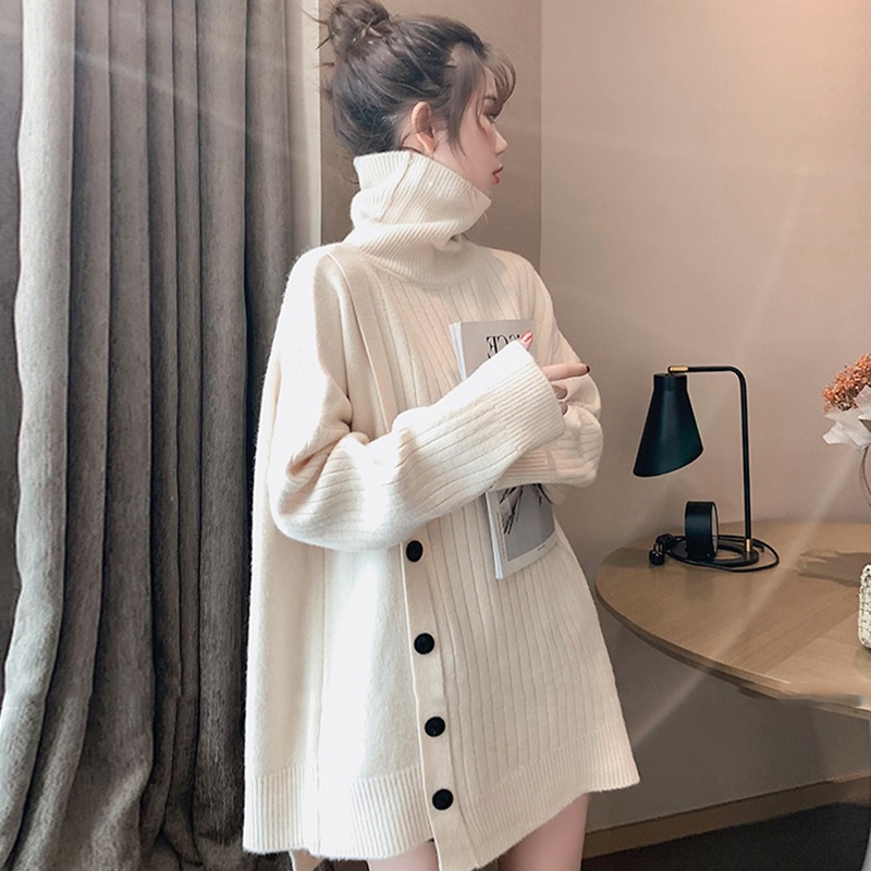 【送料無料】レディース ハイネック ニットセーター 長袖 ニットトップス プルオーバー 大きいサイズ 大人可愛い ママコーデ ママファッション 韓国系 オルチャン 人気 トレンド 新作 20代