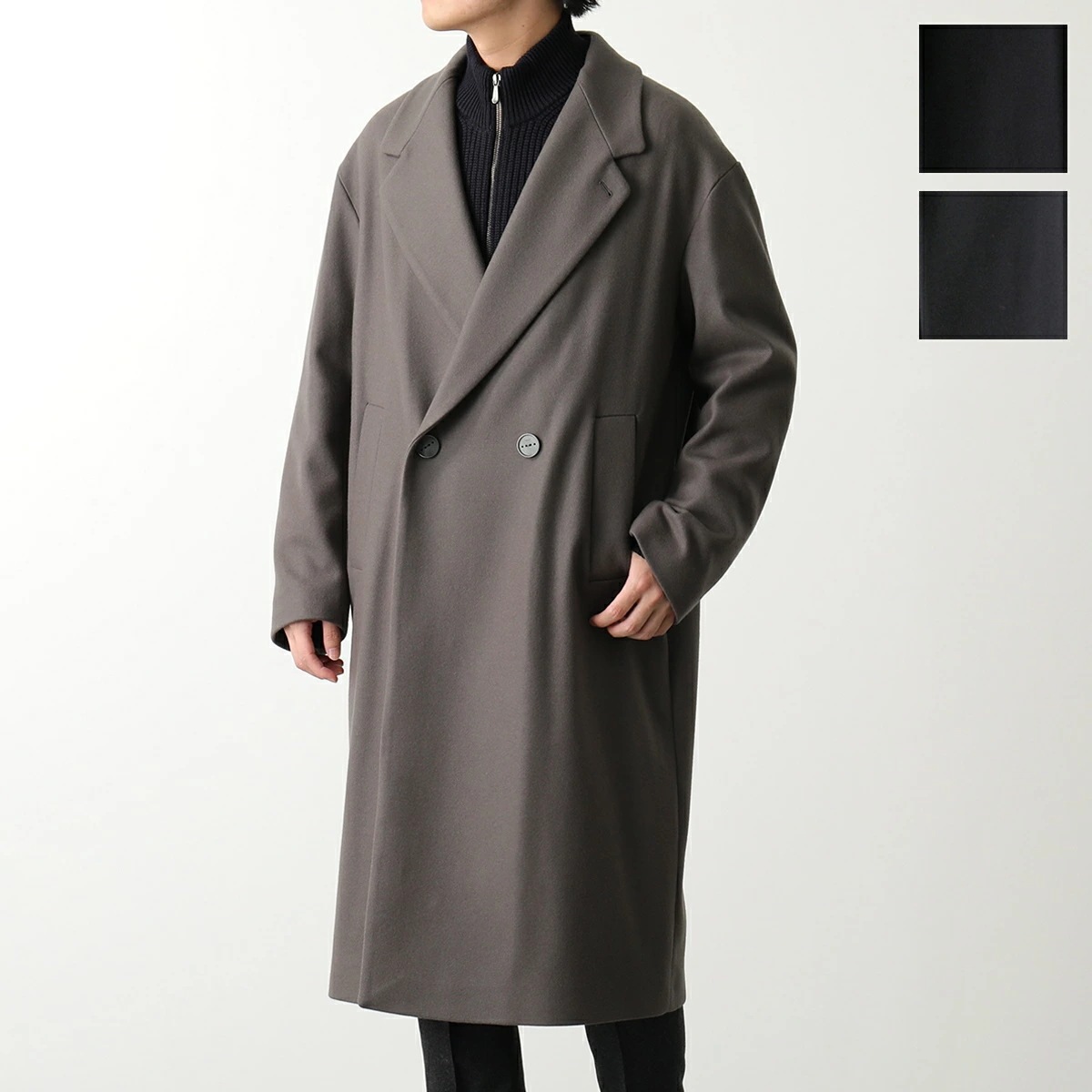 HEVO イーヴォ コート SANTACESAREA サンタチェザーレア E725 メンズ ウール ダブルブレスト チェスターコート ロングコート カラー3色