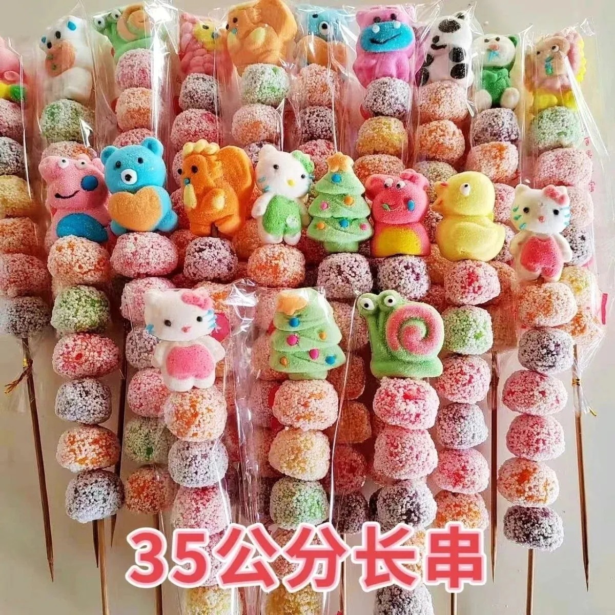 60901Pcs 漫画雪米フルーツ串レインボーポップコーン付き全箱個別包装