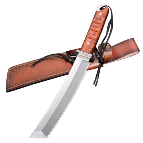 DCE 鞘付和式シースナイフ 6Cr16MoVステンレス鋼 【武刀・慎】 ステンレス鍔付き 線引き仕上げ フルタング 5,619円