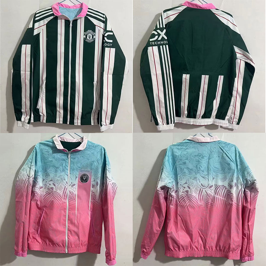 2425ェスターユナイテッドトレーニングスーツの外観ジャケットメンズ長袖両側風力トレンチスーツ秋と冬のスポーツウェア