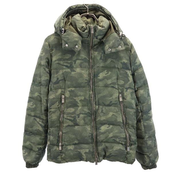 迷彩 長袖 ダウンジャケット 2 グリーン系 カモフラ レディース
