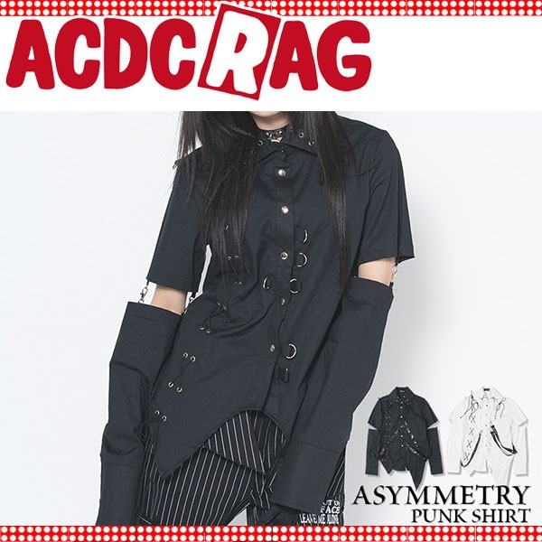 ACDC RAG アシメシャツ 原宿系 パンク ロック 病みかわいい ダーク V系