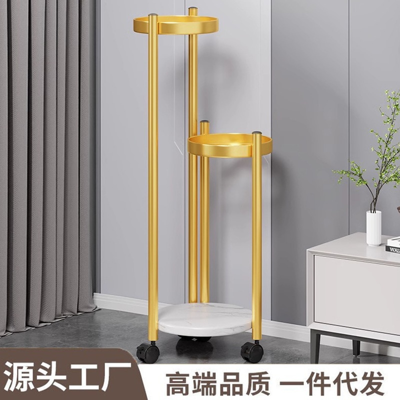 フローラックリビングルームフロアスタンドジューシーな仕上げフラックストレージラックバルコニーダブルレイヤーグリーンアイビーカジュレントプラントフラワーポットラック