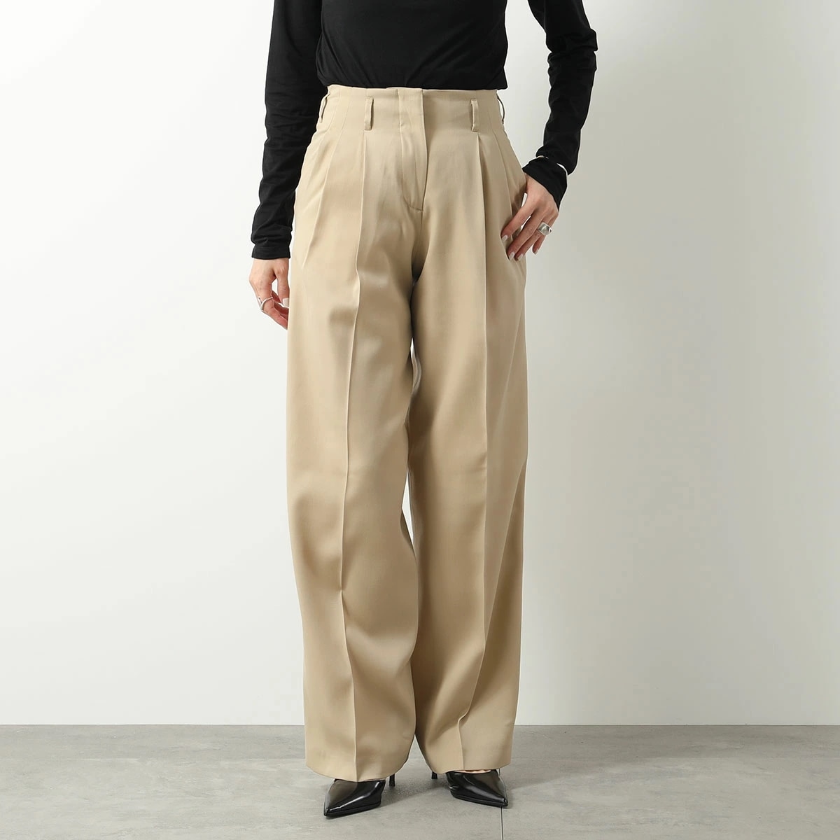 GOLDEN GOOSE ゴールデングース パンツ GWP01203 P001170 レディース ワイド ウール ハイウエスト 15272/SAND