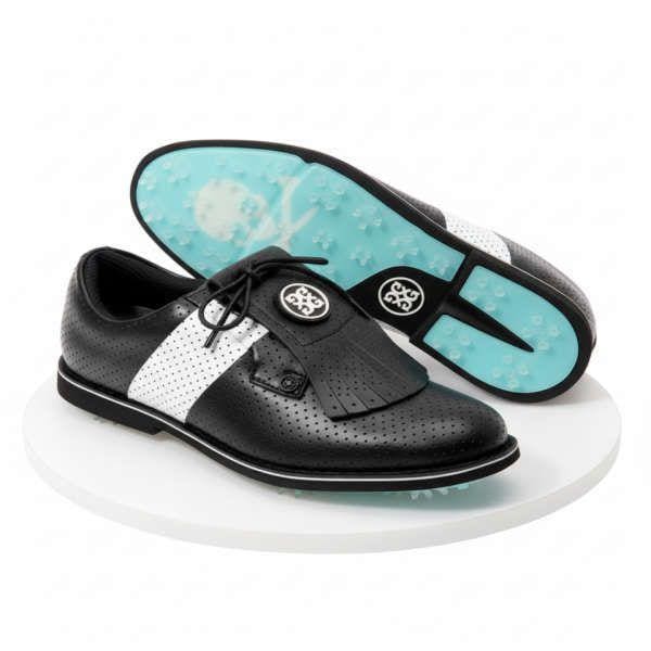 GFORE生産 PERFORATED LUXE LEATHER GALLIVANTER GOLF SHOE GLF000027-ONX 女性用パーフォレーテッド