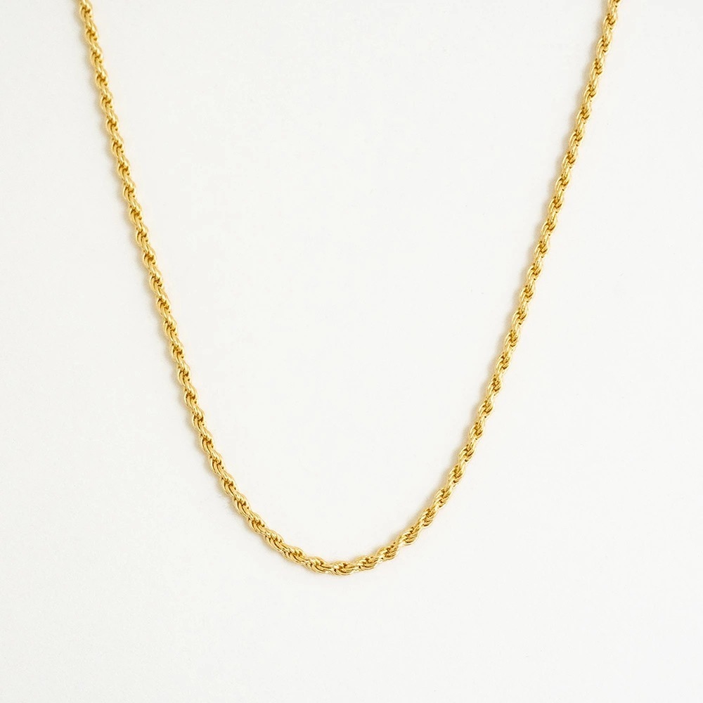 MESH シンプルツイスト ネックレス 45cm シルバー925 18Kゴールドコート Gold Necklace ギフトBOX入り ジュエリークロス付き ハンドメイド ポルト