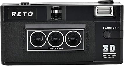 RETO Reto3D 35mm 3D フィルム カメラ - レトロ レンチキュラー 3D エフェクト ブーメラン ウィグルグラム カメラ