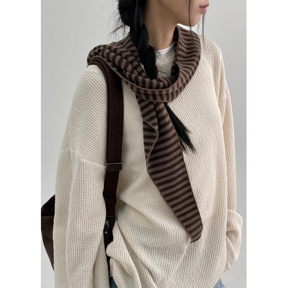 ブラックアップキツアストライプパーカーマフラー