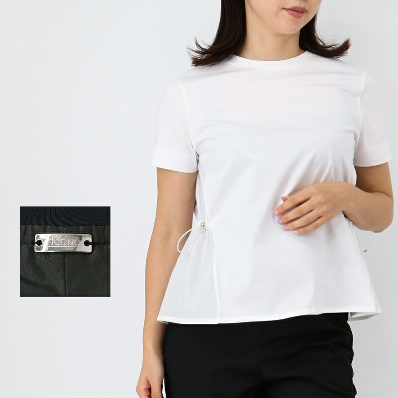 JG000224D 52006 レディースTシャツ ドローストリングカットソー SS TEE 半袖 クルーネック ロゴ