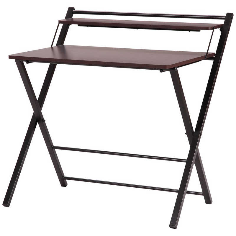 不二貿易　フォールディングワークデスク DBR/BK　70389