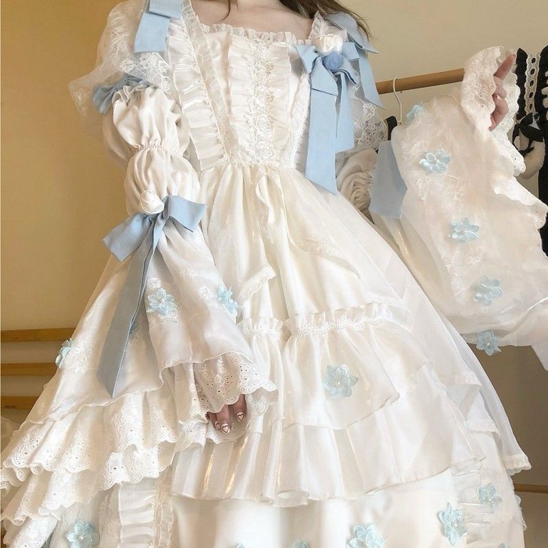 長袖ロリータ ワンピース姫袖ワンピースオールインワンストール