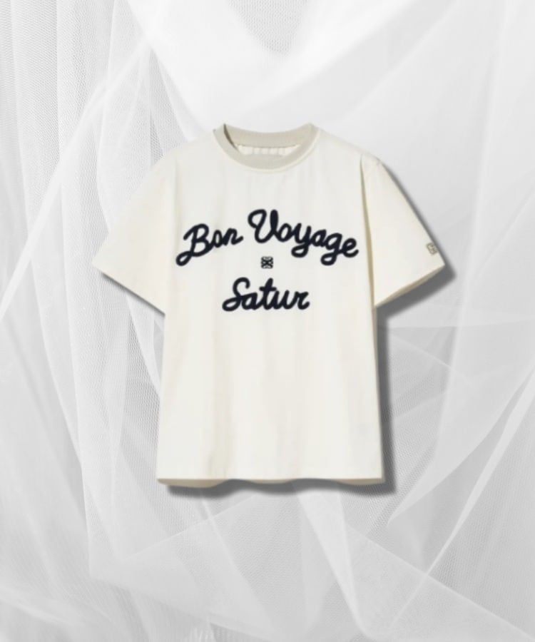 【新品未使用】SATUR ロゴTシャツ ホワイト Qoo10 SATUR SATUR LOGO 無地 半袖 刺繍