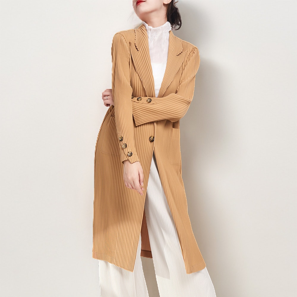 秋物レディースコート レディース 高級 ミドル丈 ゆったり スリム プリーツ スーツカラー コート 高級