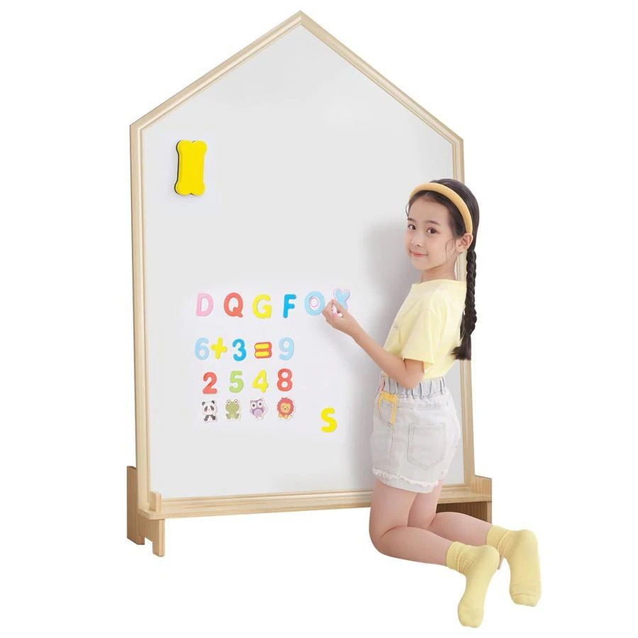 ホワイトボード 子供 黒板 お絵描きボード 両面ボード ビッグサイズ 知育教育 脚付き マグネット付き 掛け＆立て両用 1~8歳子供 キッズ お絵描き イーゼル 落書 6,168円