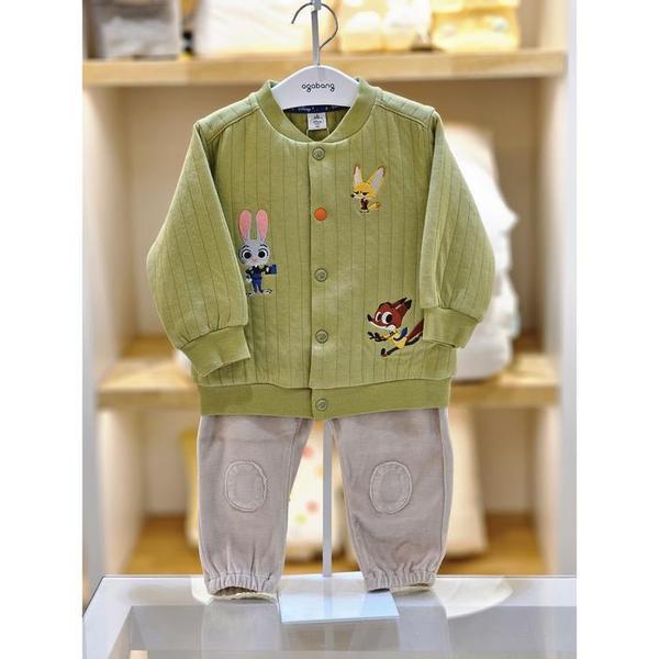 セーブゾーン02 グリーン 三重ガーゼ カーディガン上下セット// 03s723020 (S43581010)