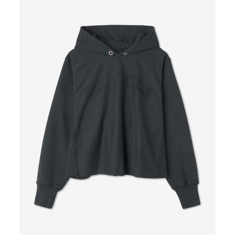 メゾンマルジェラ女性用ロゴコットンフリーススウェットシャツ-ブラック/S51GU0124S25520861