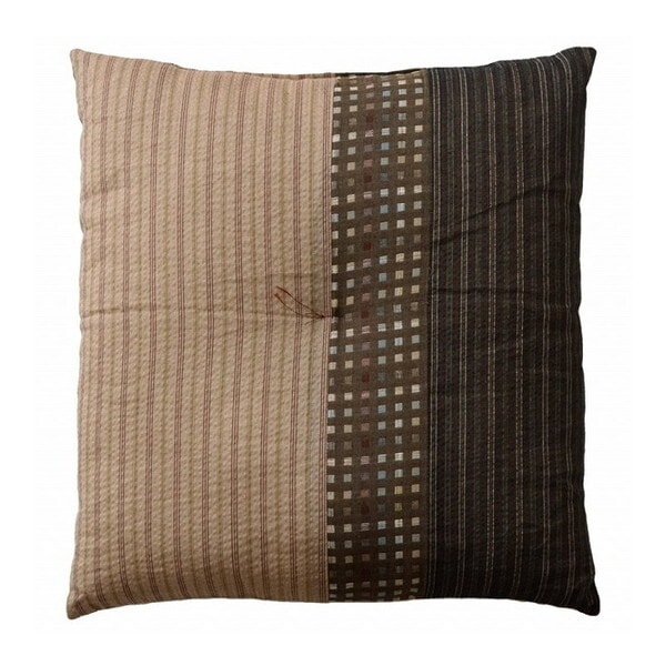 1240900062308 座布団 銘仙判 しじら 日本製 綿100% 和柄 ブラウン 約55×59cm 5枚組 メーカー直送 6,123円