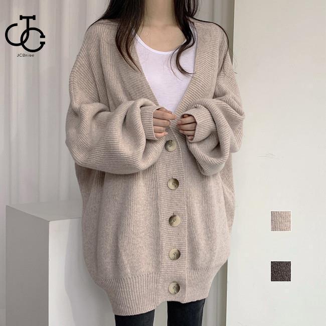 【急速出荷!】大好評推奨ニットカーディガン レディース アウター 新作 ミディアム丈 Vネック 羽織り ゆったり 4,654円