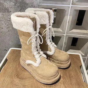 【70個1セット】ブーツ 裏起毛 毛靴 ふわふわ マーディン カップル ショートミドル スーノーブーツ 防寒 暖かい レディース メンズ