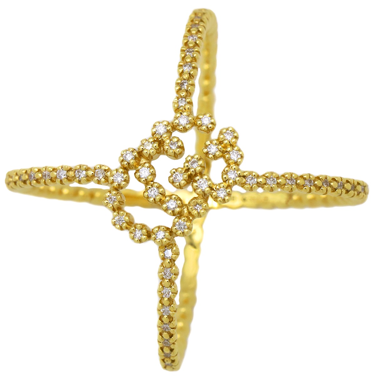 グッチ GUCCI リング 指輪 GGランニング K18YG ダイヤモンド イエローゴールド #11 750YG AU750 10号【中古】