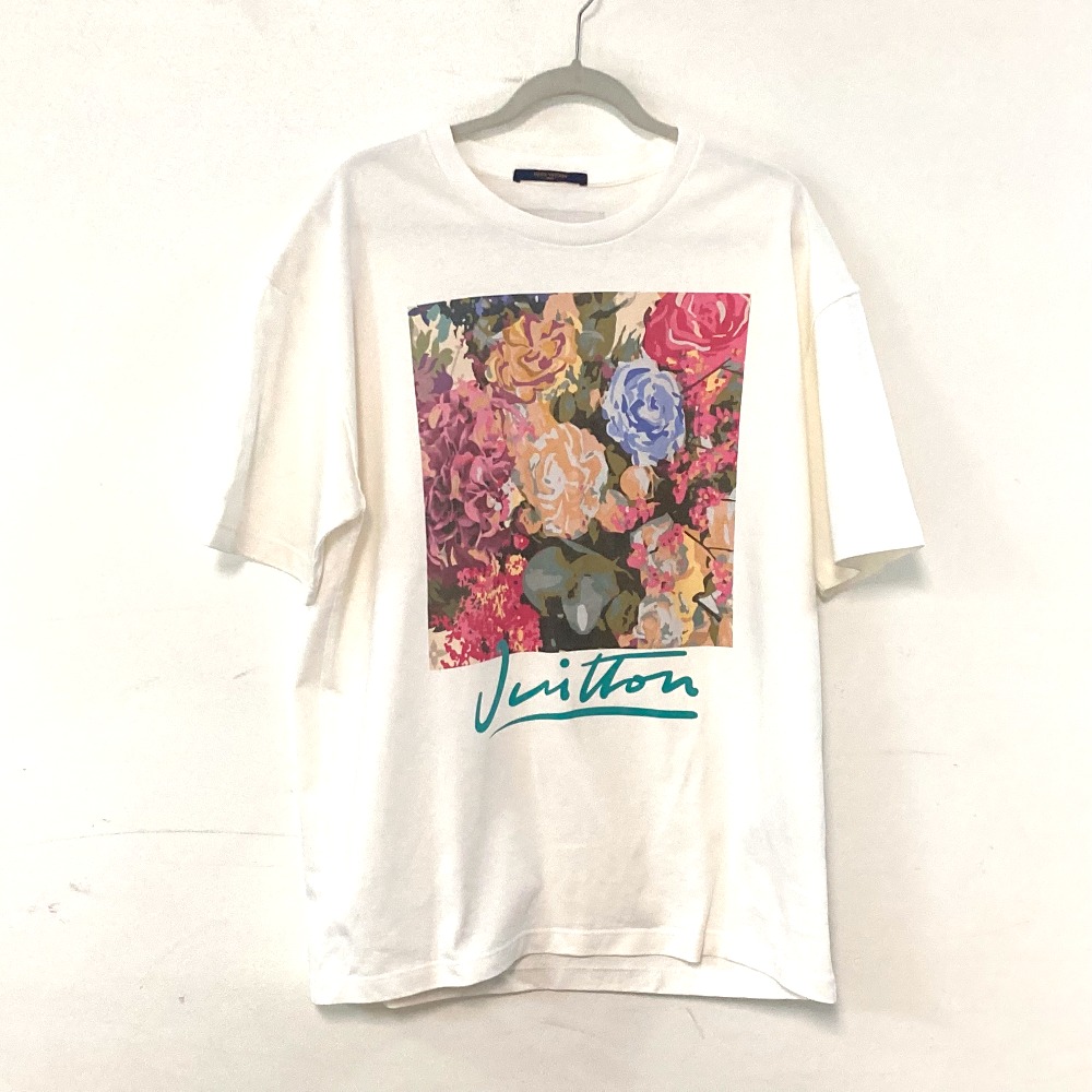 半袖Tシャツ フラワータペストリープリント 花柄 アパレル トップス コットン ホワイト