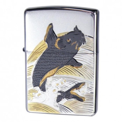 ZIPPO 電鋳板 跳ね鯉