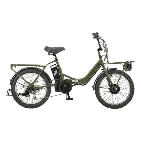 YG-1504 FDB206 eバーギー電動(アーミーグリーン) 電動折りたたみ自転車 (外装6段変速)