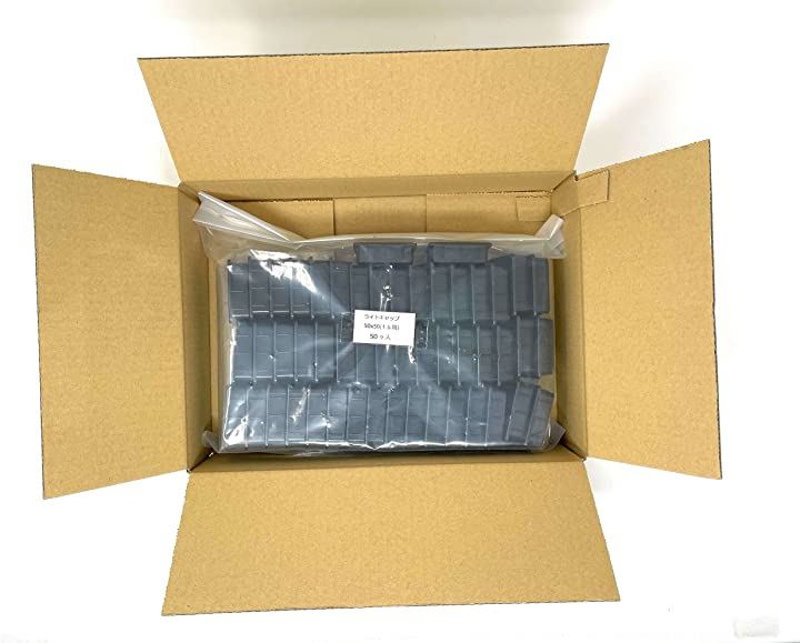 50mm x 角パイプ用エンドキャップ 1.6mm/2.3mm兼用 50個入 CPS50-50P( 黒)