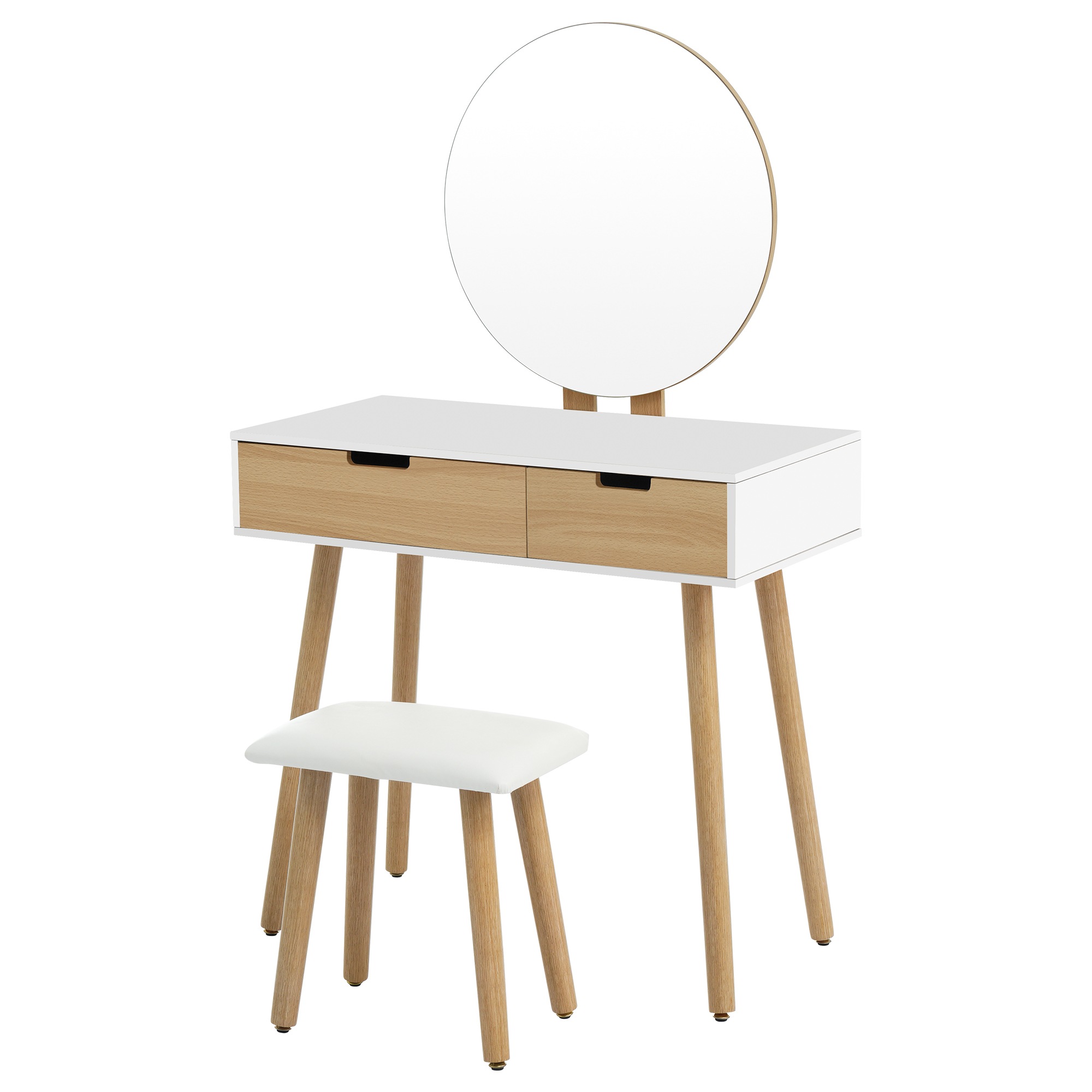 【即日発送】ドレッサー化粧台 化妆桌 鏡台 梳妆台 化粧テーブル ドレッサーテーブル(ホワイト)