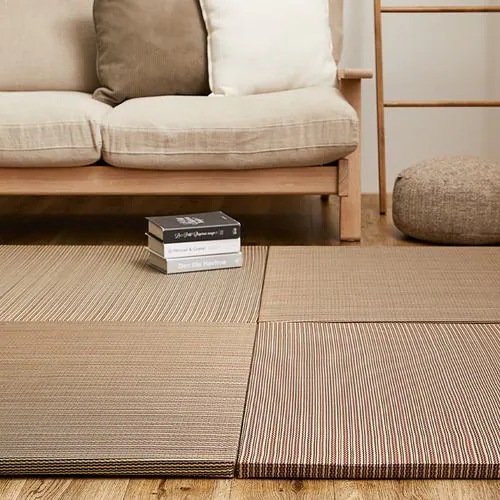 【メーカー直送品】萩原 【12枚組】置き畳 綾川 約82×82×2.5cm ブラウン