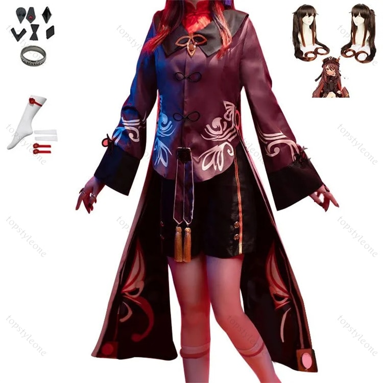 ウイッグ付き 原神 胡桃 フータオ コスプレ衣装 魔女服 原神 げんしん ヒロイン Hu Tao ハロウィン クリスマス 制服 大人 子供 男子 女子 イベント 人気 ゲーム イベント 学園祭 贈りインテリア雑貨