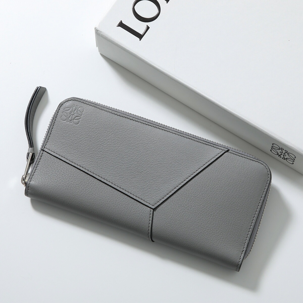 LOEWE ロエベ ラウンドファスナー長財布 PUZZLE EDGE ZIPPED OPEN WALLET パズル C510U46X08 メンズ アナグラム ロゴ 1640/ASPHALT-GREY
